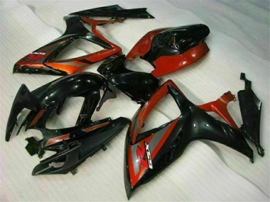 2006-2007 Suzuki GSXR 600/750 Motorcycle Fairings - Glossy Black Red Canada