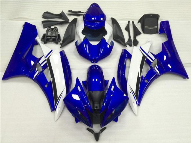 2006-2007 Yamaha YZF R6 Motorcycle Fairings - Blue White Black Canada