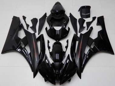 2006-2007 Yamaha YZF R6 Motorcycle Fairing Kits - Glossy Black Matte Black Canada