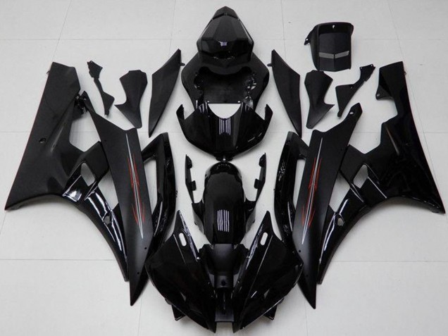 2006-2007 Yamaha YZF R6 Motorcycle Fairing Kits - Glossy Black Matte Black Canada