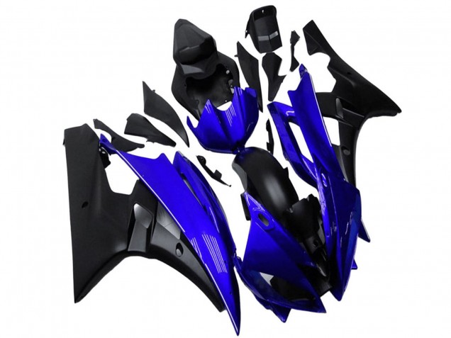2006-2007 Yamaha YZF R6 Motorcycle Fairing - Blue Matte Black Canada