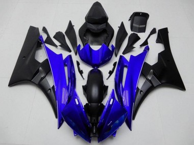 2006-2007 Yamaha YZF R6 Motorcycle Fairing - Blue Matte Black Canada