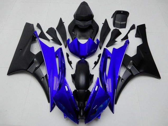 2006-2007 Yamaha YZF R6 Motorcycle Fairing - Blue Matte Black Canada