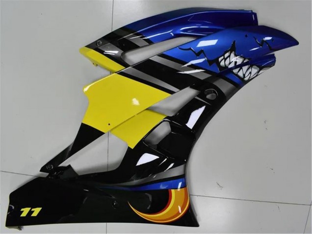 2006-2007 Yamaha YZF R6 Motorcycle Fairings - Blue Yellow Glossy Black Shark Canada