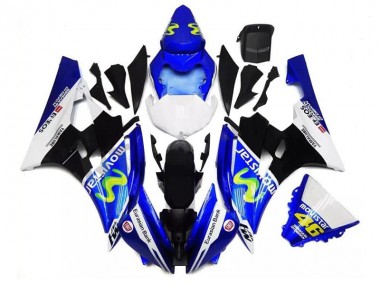 2006-2007 Yamaha YZF R6 Motorcycle Fairings - Blue White Black Green MoviStar ENEOS Yamalube 46 Canada