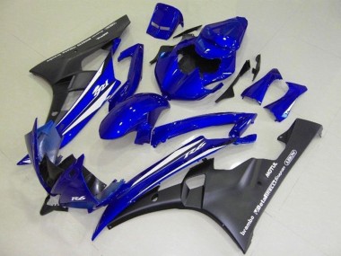 2006-2007 Yamaha YZF R6 Motorcycle Fairings - Blue White Matte Black Motul Canada