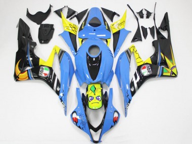2007-2008 Honda CBR600RR Motorcycle Fairings - Light Blue Yellow Glossy Black Shark Canada