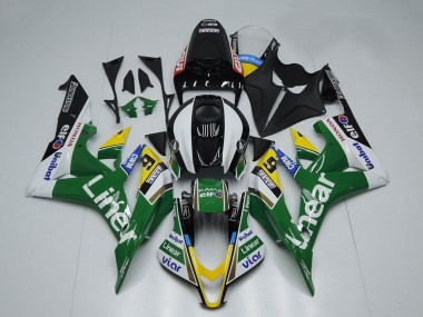 2007-2008 Honda CBR600RR Motorcycle Fairings - Green White Glossy Black Liner Canada