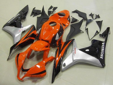 2007-2008 Honda CBR600RR Motorcycle Fairing - Silver Orange Glossy Black Canada