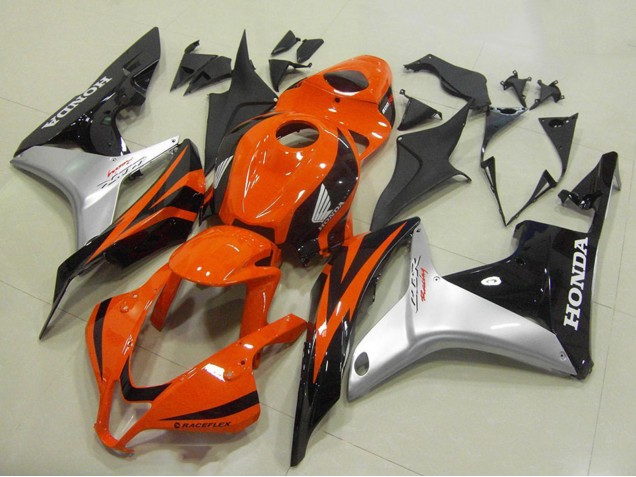 2007-2008 Honda CBR600RR Motorcycle Fairing - Silver Orange Glossy Black Canada
