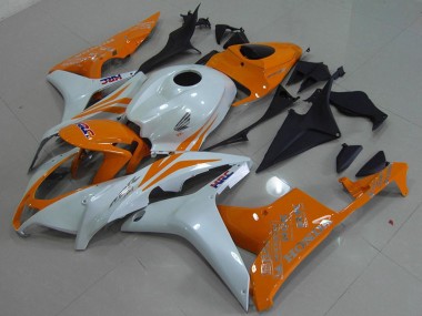 2007-2008 Honda CBR600RR Motorcycle Fairing - White Orange HRC Canada