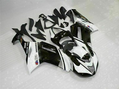 2007-2008 Kawasaki ZX6R Motorcycle Fairings - Black White Canada