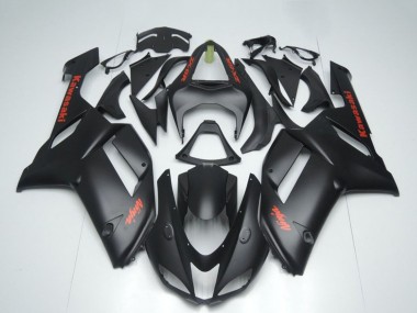 2007-2008 Kawasaki ZX6R Motorcycle Fairings - Matte Black with Red Sticker Canada