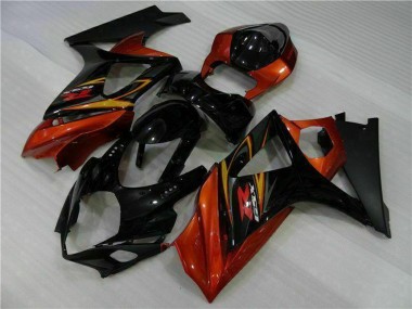 2007-2008 Suzuki GSXR 1000 Motorcycle Fairings - Black Orange Canada