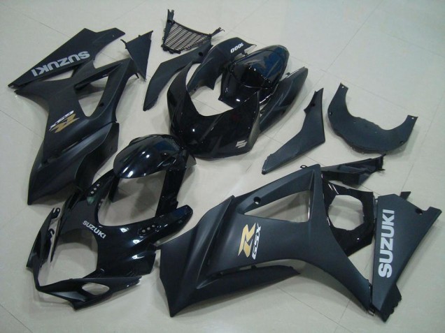 2007-2008 Suzuki GSXR 1000 Motorcycle Fairings - Glossy Black Matte Black Gold OEM Style Canada