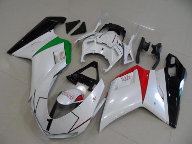 2007-2014 Ducati 848 1098 1198 Motorcycle Fairings - Glossy White Red Green Glossy Black Canada