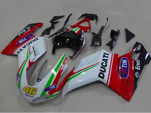 2007-2014 Ducati 848 1098 1198 Motorcycle Fairings - White Red Green Glossy Black Yellow 46 Canada