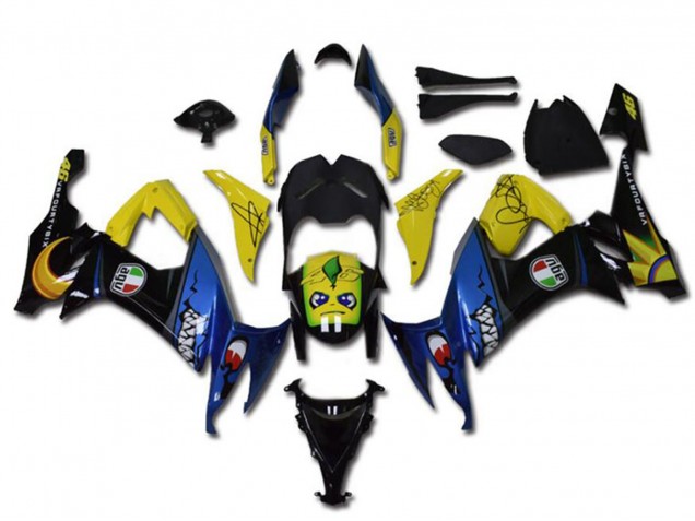2008-2010 Kawasaki ZX10R Motorcycle Fairings - Yellow Black Blue Shark Canada