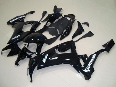 2008-2010 Kawasaki ZX10R Motorcycle Fairing - Glossy Black White Decal Canada