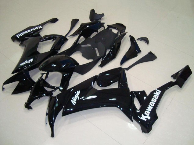 2008-2010 Kawasaki ZX10R Motorcycle Fairing - Glossy Black White Decal Canada