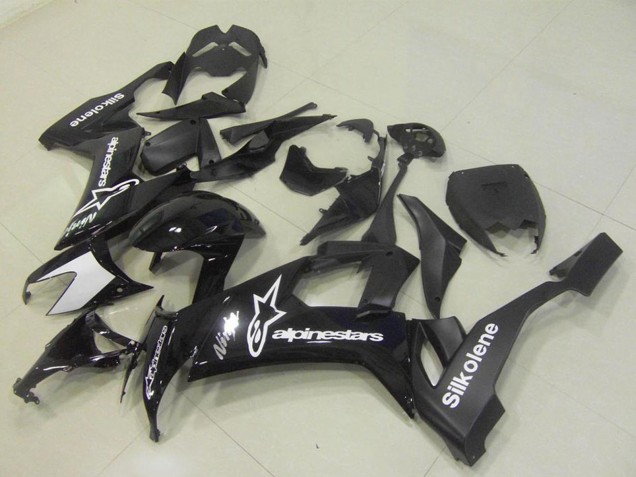 2008-2010 Kawasaki ZX10R Motorcycle Fairings - Glossy Black Silkolene Star Canada
