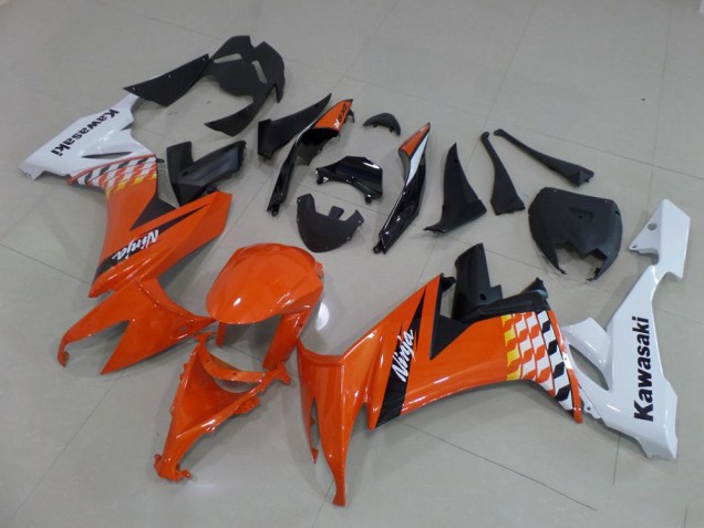 2008-2010 Kawasaki ZX10R Motorcycle Fairings - White Orange Black Canada