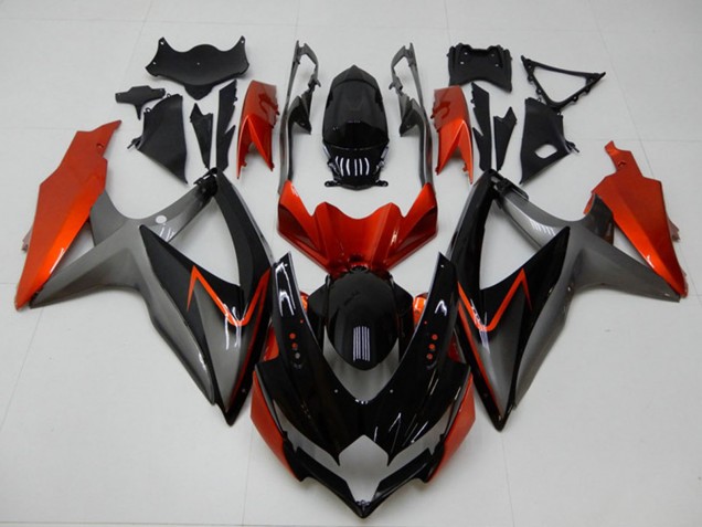 2008-2010 Suzuki GSXR 600/750 Motorcycle Fairings - Orange Grey Glossy Black Canada