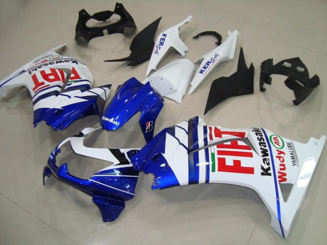 2008-2012 Kawasaki ZX250R Motorcycle Fairings - White Blue Red Fiat Canada