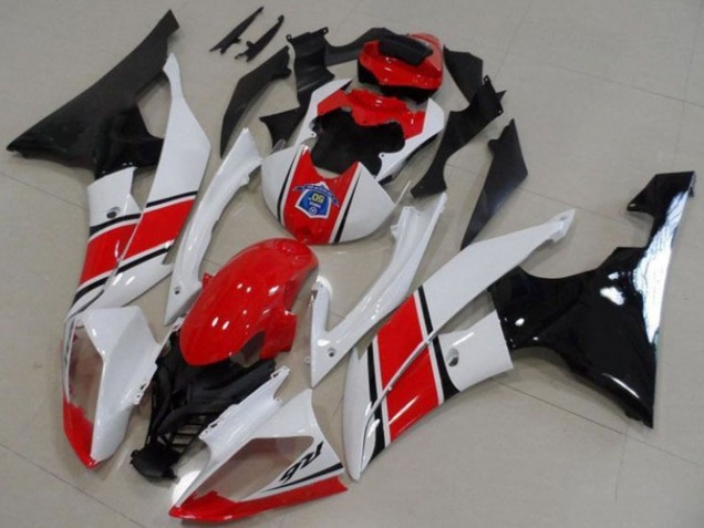 2008-2016 Yamaha YZF R6 Motorcycle Plastics - White Red Glossy Black Canada