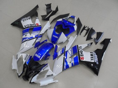 2008-2016 Yamaha YZF R6 Motorcycle Fairings - White Blue Glossy Black ENEOS Yamalube Canada