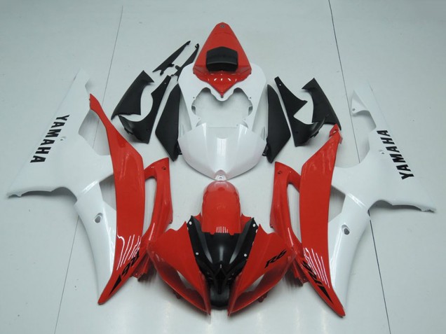 2008-2016 Yamaha YZF R6 Motorcycle Fairings - White Red Canada