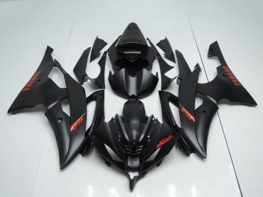 2008-2016 Yamaha YZF R6 Motorcycle Fairings - Matte Black Red Decals Canada