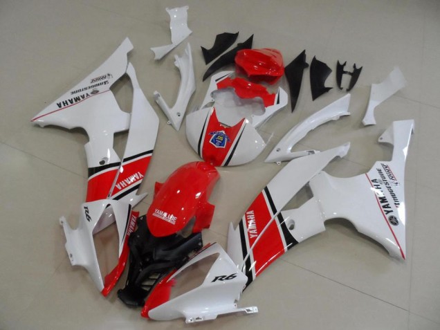 2008-2016 Yamaha YZF R6 Motorcycle Fairings - White Red Black Stripe OEM Style Canada