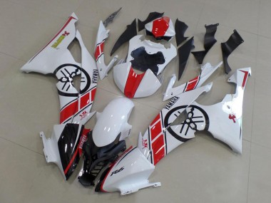 2008-2016 Yamaha YZF R6 Motorcycle Fairings Kit - White Red Glossy Black Canada