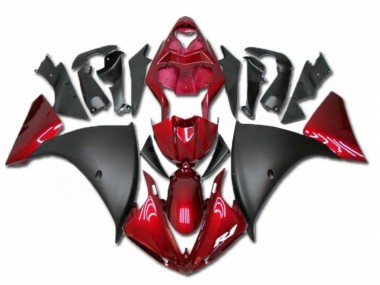 2009-2011 Yamaha YZF R1 Motorcycle Fairings - Red Matte Black Canada