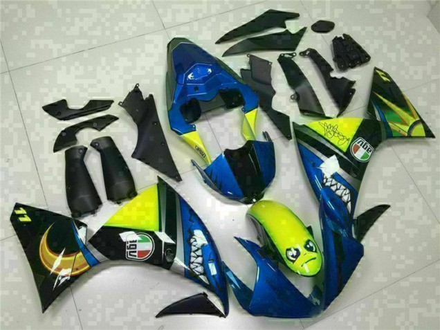 2009-2011 Yamaha YZF R1 Motorcycle Fairings - Blue Yellow Shark Canada