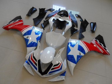 2009-2011 Yamaha YZF R1 Motorcycle Fairings - White Blue Red Black Ducati Star Style Canada