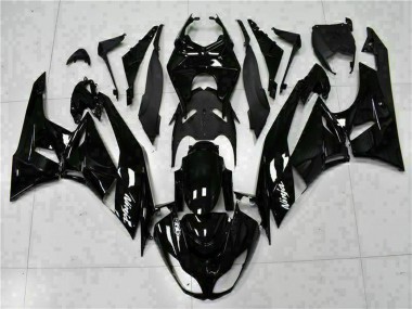 2009-2012 Kawasaki ZX6R Motorcycle Fairings - Glossy Black White Ninja Canada