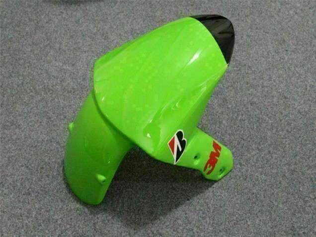 2009-2012 Kawasaki ZX6R Motorcycle Fairings - Green Glossy Black Elf Touch4 Bridgestone Canada