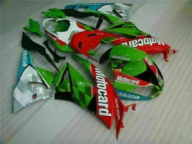 2009-2012 Kawasaki ZX6R Motorcycle Fairings - Green White Red Black Blue Motocard Canada