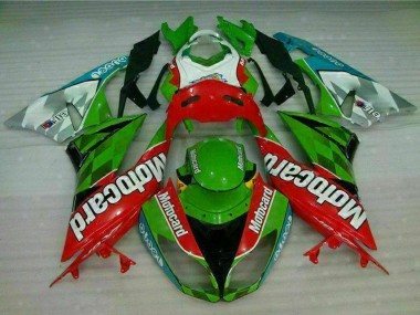 2009-2012 Kawasaki ZX6R Motorcycle Fairings - Green White Red Black Blue Motocard Canada
