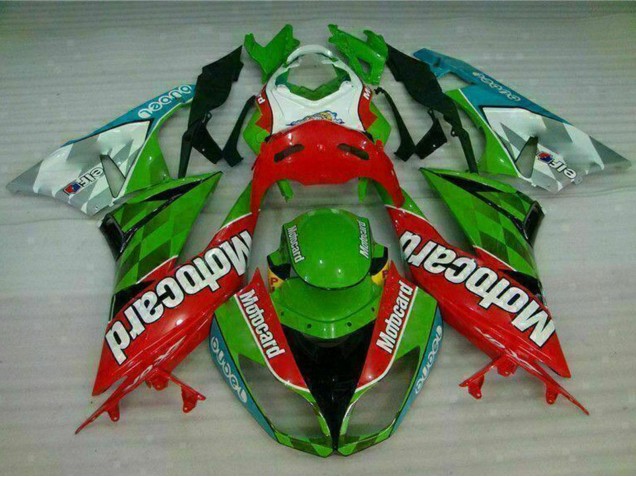 2009-2012 Kawasaki ZX6R Motorcycle Fairings - Green White Red Black Blue Motocard Canada