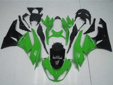 2009-2012 Kawasaki ZX6R Motorcycle Fairing Kits - Green Glossy Black Canada