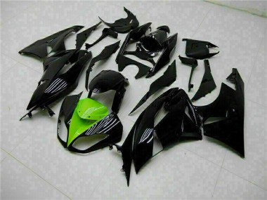 2009-2012 Kawasaki ZX6R Motorcycle Fairings - Glossy Black Green Canada