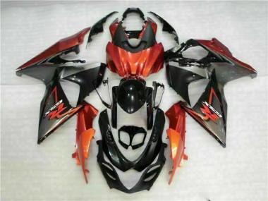 2009-2016 Suzuki GSXR 1000 Motorcycle Fairings - Orange Glossy Black Canada