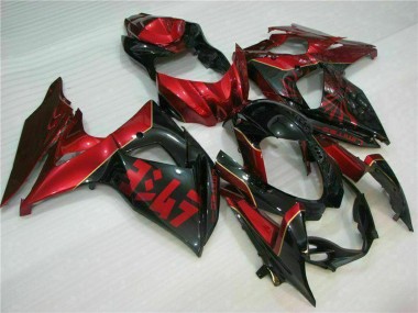 2009-2016 Suzuki GSXR 1000 Motorcycle Fairings - Red Glossy Black Canada