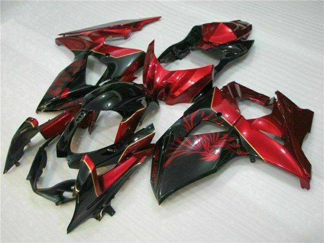 2009-2016 Suzuki GSXR 1000 Motorcycle Fairings - Red Glossy Black Canada