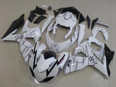 2009-2016 Suzuki GSXR 1000 Motorcycle Fairings - White Black Corona Racing Canada