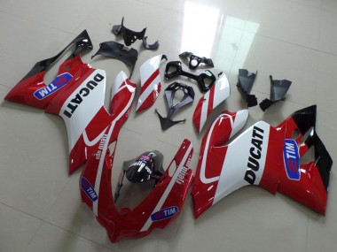 2011-2014 Ducati 1199 Motorcycle Fairings - White Red Tim Canada