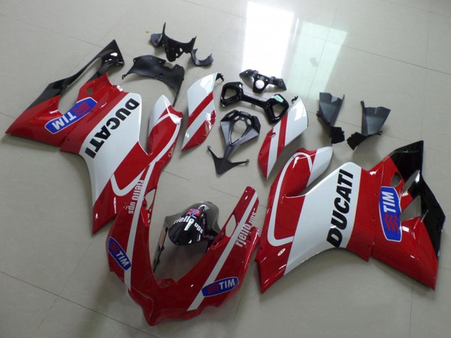 2011-2014 Ducati 1199 Motorcycle Fairings - White Red Tim Canada